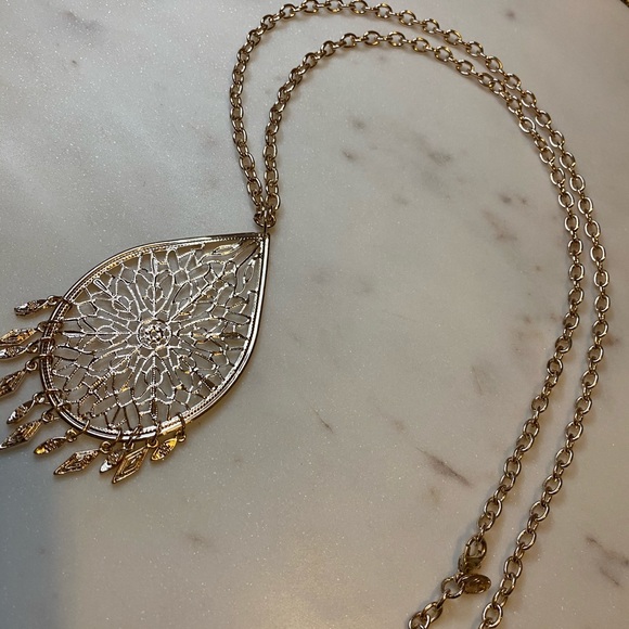 Rose Gold Dream Catcher Necklace - Picture 3 of 4